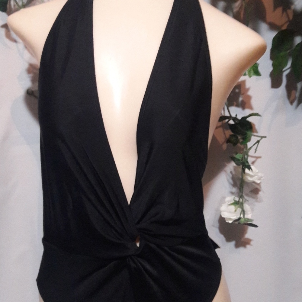 Shape fx Swim black halter 1 piece swimsuit 4 - Picture 3 of 6